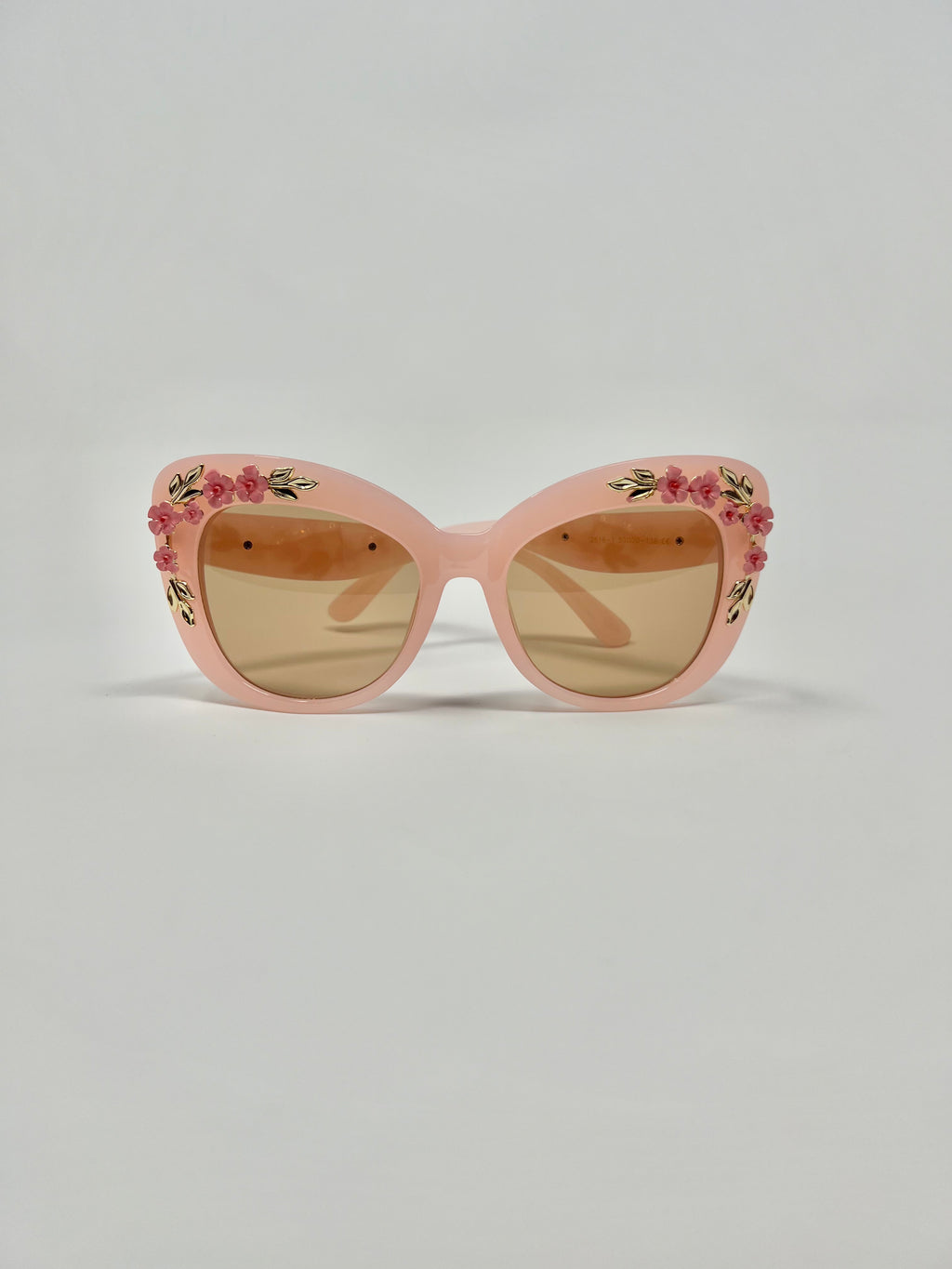 Floral Embellished Sunglasses - Pink