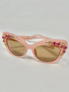 Floral Embellished Sunglasses - Pink