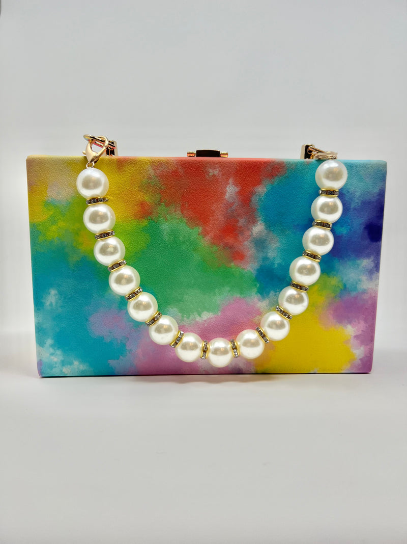 Paint Handbag with Pearl Handle