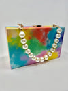 Paint Handbag with Pearl Handle