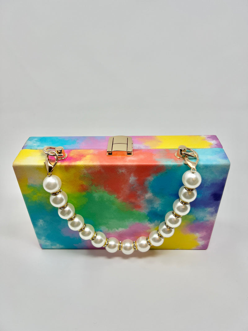 Paint Handbag with Pearl Handle