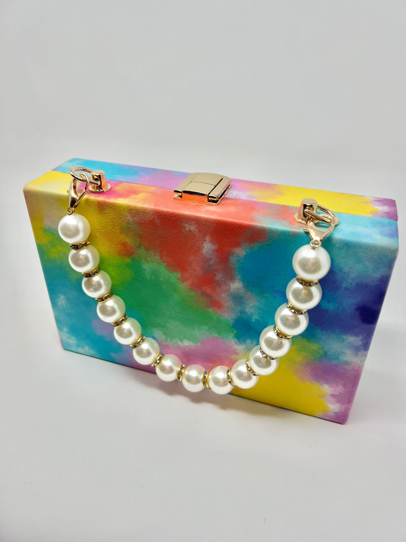 Paint Handbag with Pearl Handle