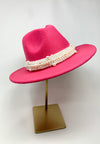 Pearl Band Fedora Hat - Beautiful Berry