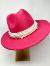 Pearl Band Fedora Hat - Beautiful Berry