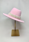 Pearl Band Fedora Hat - Pretty Pink