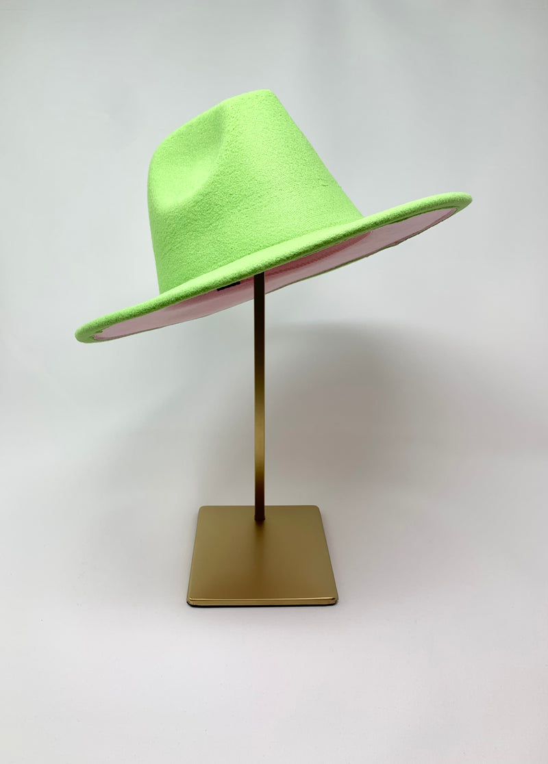 Pink and Green Fedora Hat