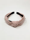 Pearl Knotted Headband - Pink