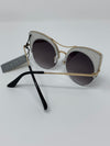 Cat-Eye Silver Glitter Sunglasses