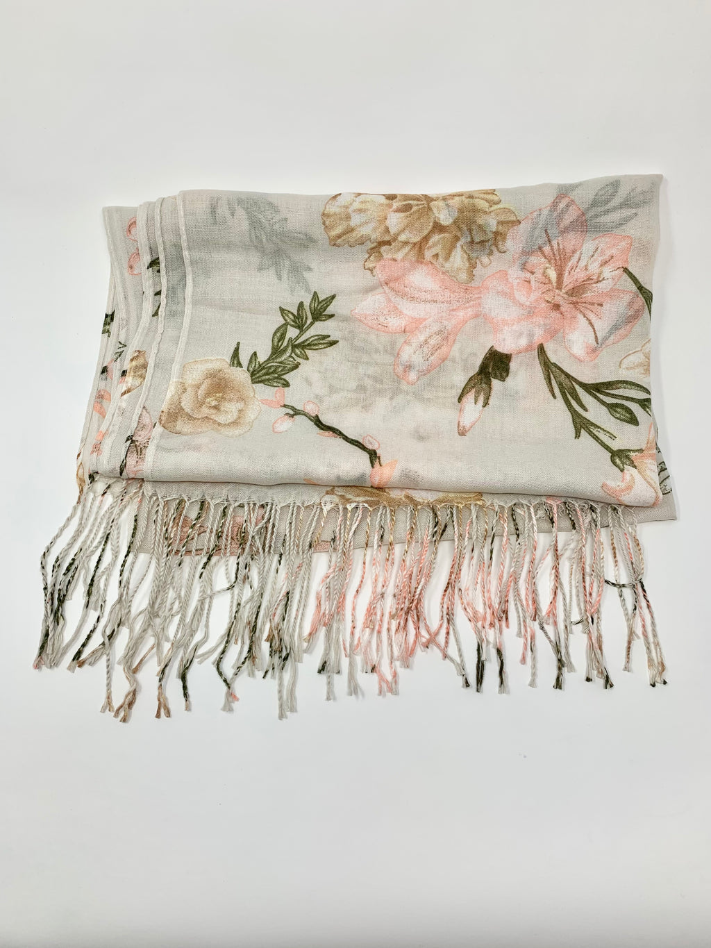 Cream Floral Scarf