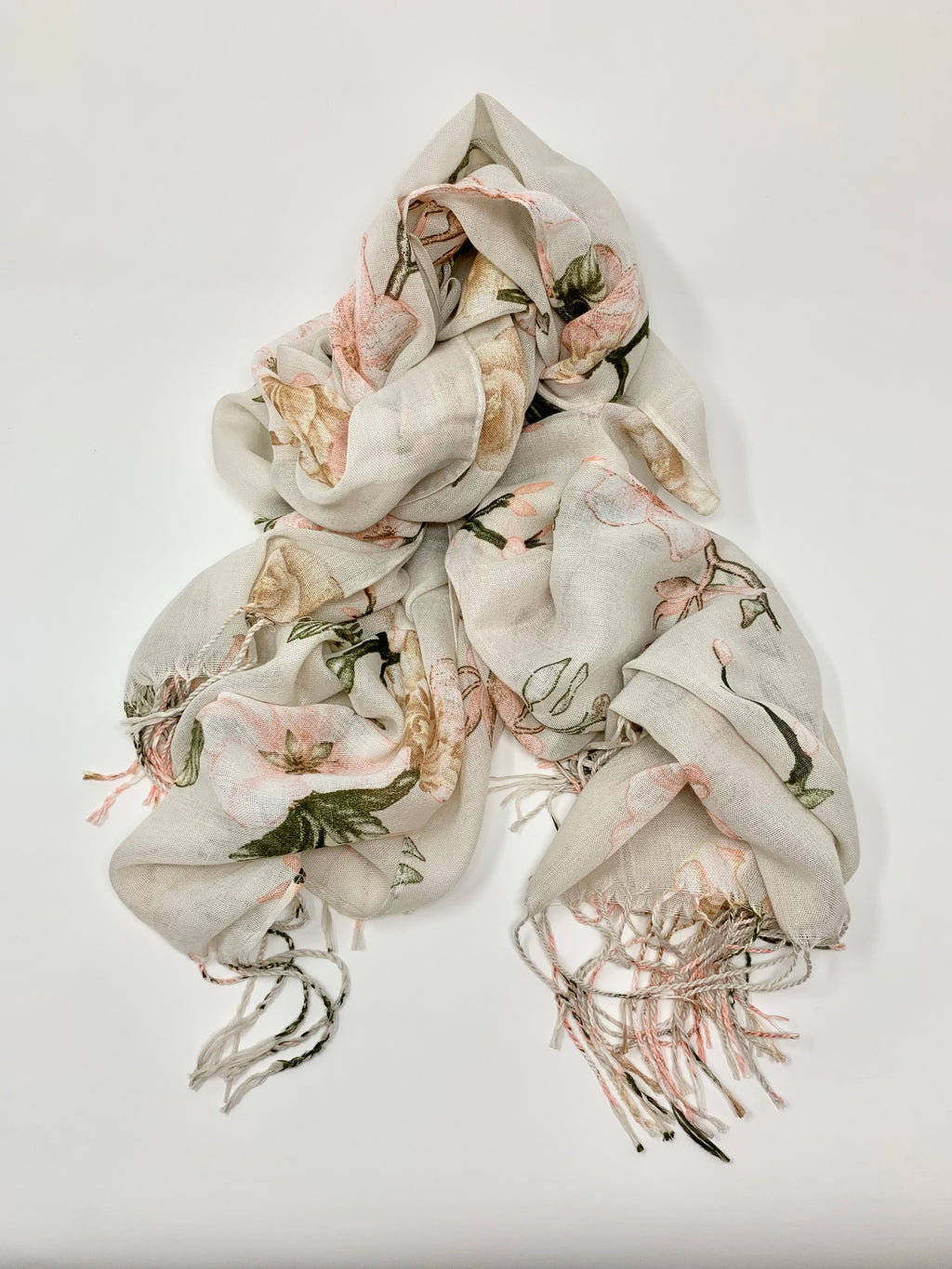 Cream Floral Scarf