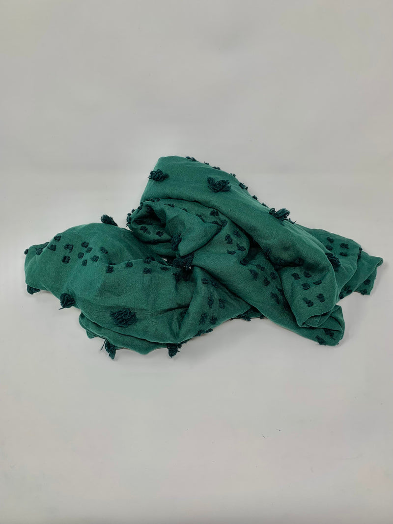 Emerald Green Swiss Dot Scarf