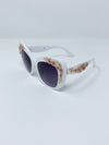 Floral Embellished Sunglasses - White