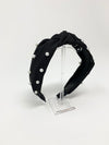 Pearl Knotted Headband - Black