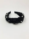 Pearl Knotted Headband - Black