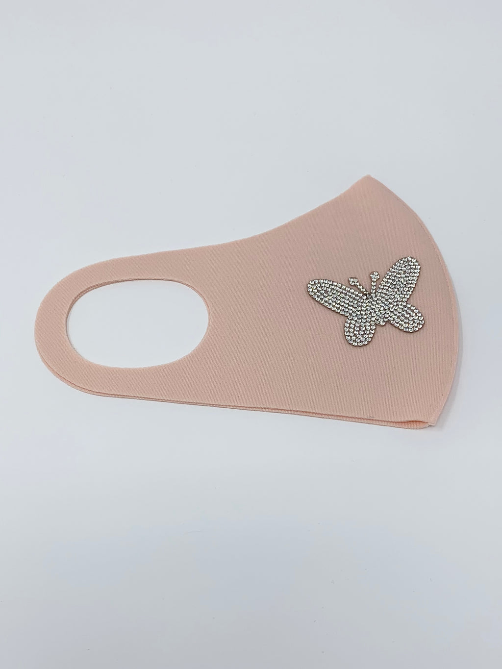 Rhinestone Face Mask - Butterfly (Peach)