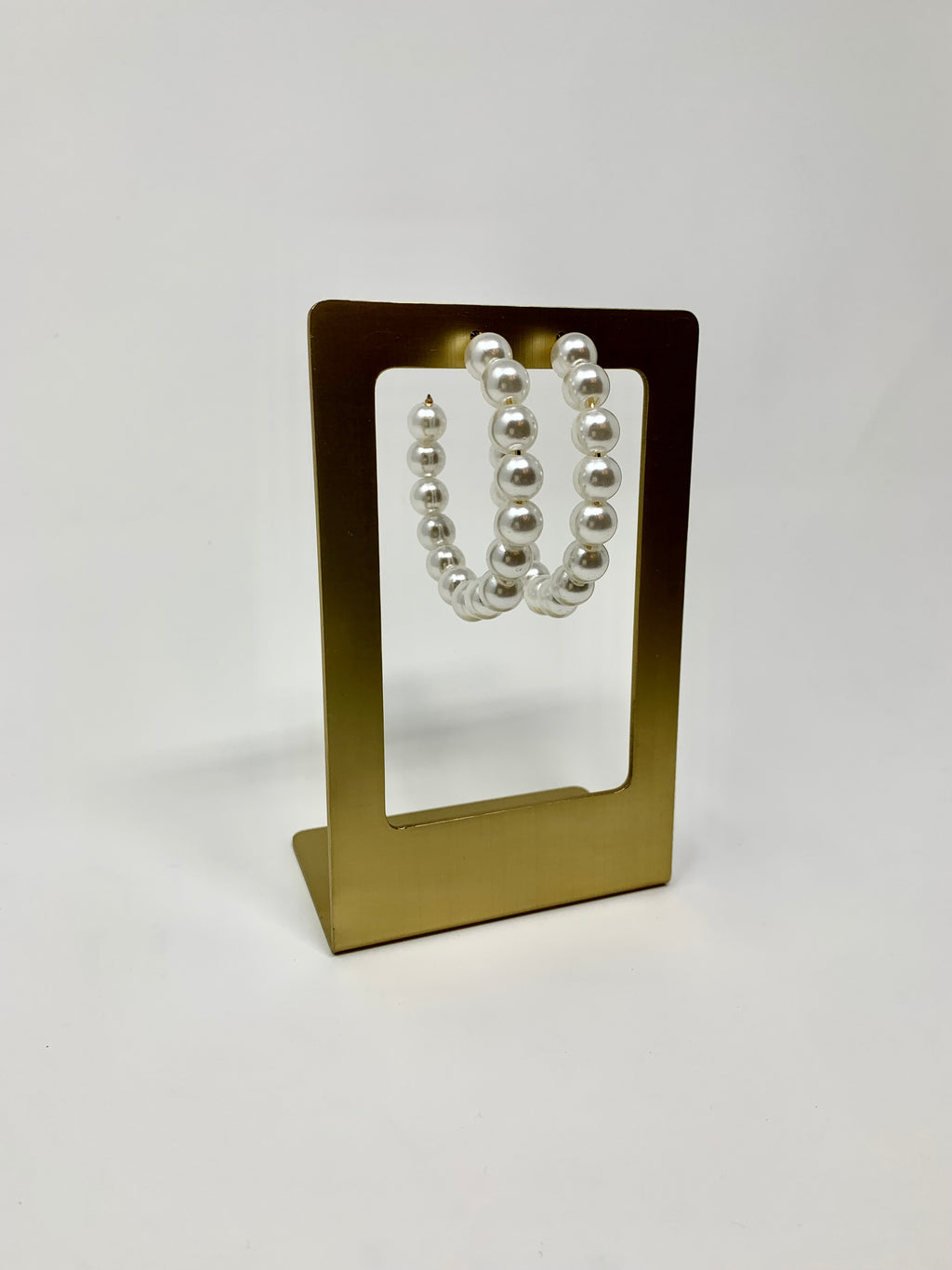 Open Back Pearl Hoop Earrings